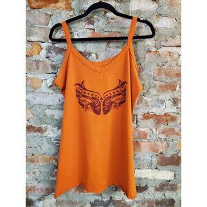 Warriors In Pink By Ford Womens Plus Size 2x Orange Tank Top Shirt B